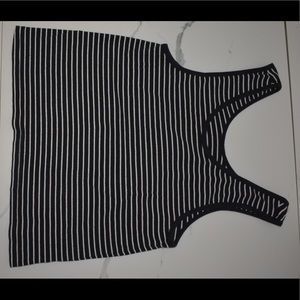 American apparel black / white striped tank top